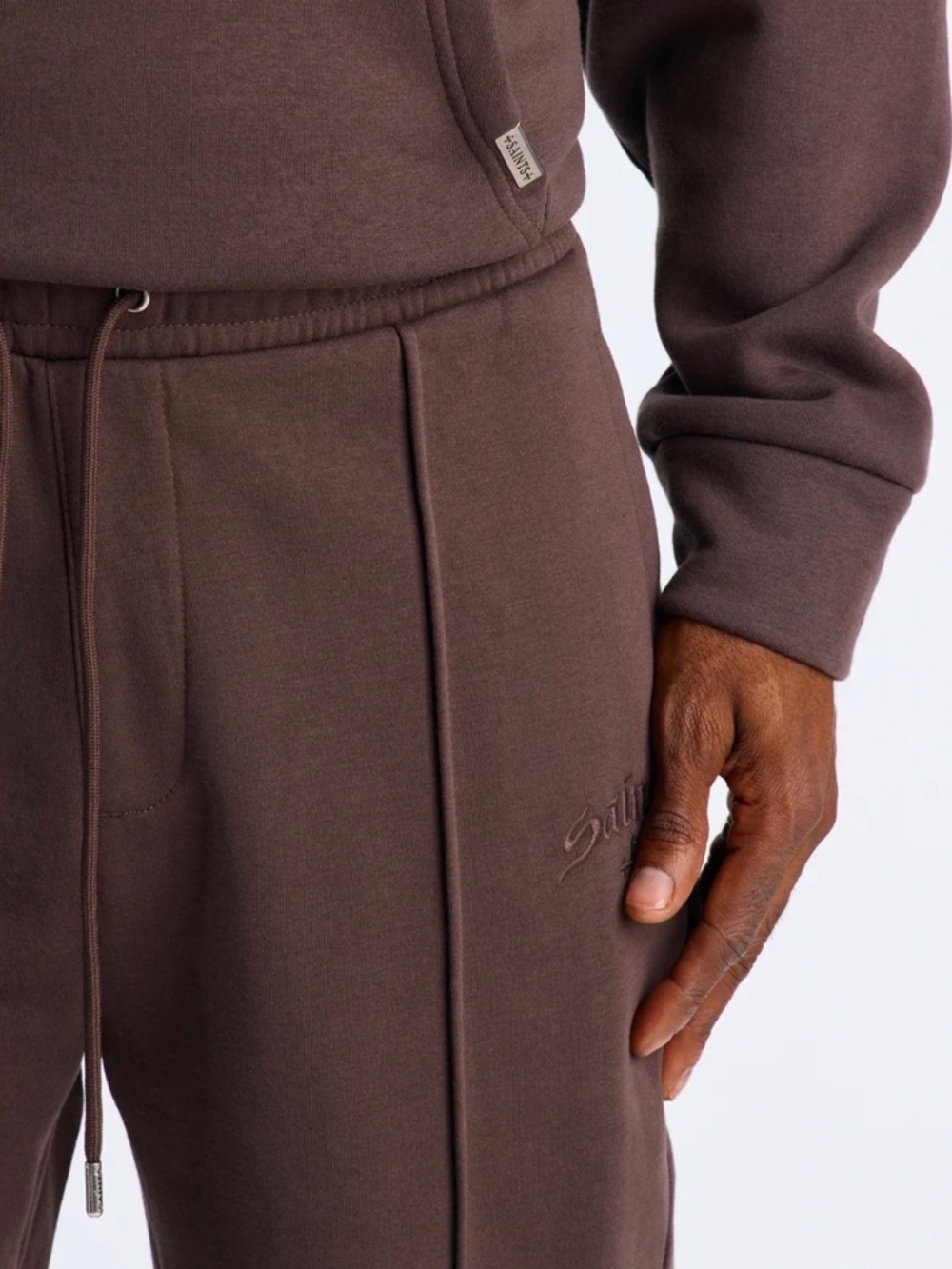 Fashion Nova Men size Large Saints Studio Embroidered Sweatpants NWT